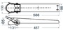 Satin SS bow roller 588 mm - Artnr: 01.119.95 6